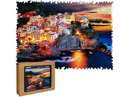 PUZZLER DŘEVO Manarola v Itálii 30x21cm dekorativní skládačka 250 dílků