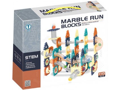 Kuličkodráha Marble Run Blocks 2D/3D stavebnice 110 dílků v krabici