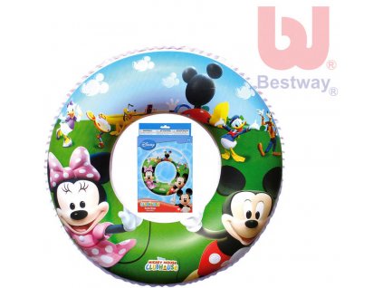 BESTWAY Nafukovací dětský plavací kruh Minnie a Mickey Mouse 56cm do vody