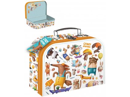 Kufřík dětský školní Crazy Animals zvířátka 25x20x9cm tvrdý karton