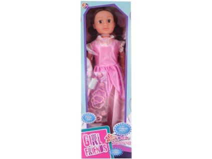 Panenka velká chodící 80cm chodička růžové šaty set s kadeřnickými doplňky