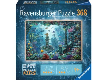 RAVENSBURGER Hra úniková Exit Kids puzzle Potopená Atlantida 368 dílků 2v1