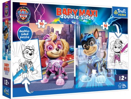 TREFL PUZZLE MAXI Oboustranné Paw Patrol 30x40cm 2x10 dílků s omalovánkou 2v1