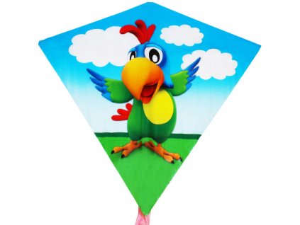 Drak létající papoušek Wiktor 68x73cm diamant plastový