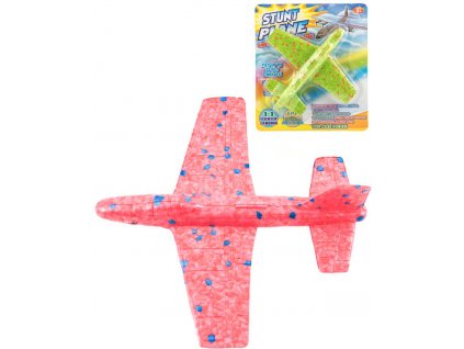 Letadlo soft házecí polystyrenové 17cm na házení 2 barvy na kartě