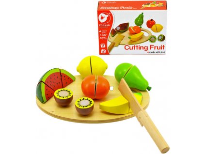DŘEVO Krájecí ovoce na suchý zip kuchyňský set s nožíkem a doplňky 16ks