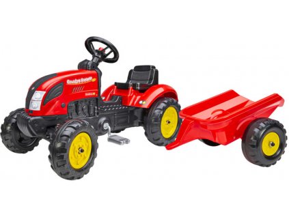 FALK Set baby traktor Country Farmer šlapací Červený vozítko s valníkem