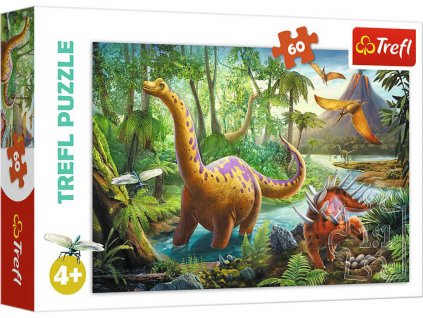 TREFL PUZZLE Dinosauři na cestách skládačka 33x22cm 60 dílků