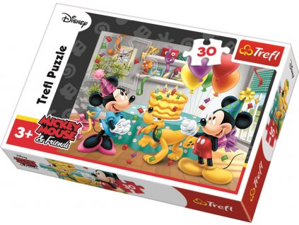 TREFL PUZZLE Mickey a Minnie slaví narozeniny 27x20cm 30 dílků skládačka