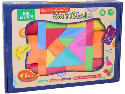 Stavebnice baby soft kostky barevné plastové set 41ks v krabici