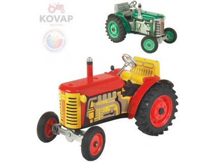 KOVAP Traktor Zetor solo 1:25 kovový na klíček 3 rychlosti s převodovkou