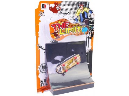 Skateboard prstový fingerboard herní set s rampou a nástroji na kartě