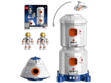 Stanice vesmírná herní set se 2 kosmonauty a doplňky na baterie Světlo Zvuk