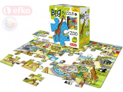 EFKO Baby Puzzle BIG V ZOO velké dílky skládačka set 24 dílků 68x47cm v krabici