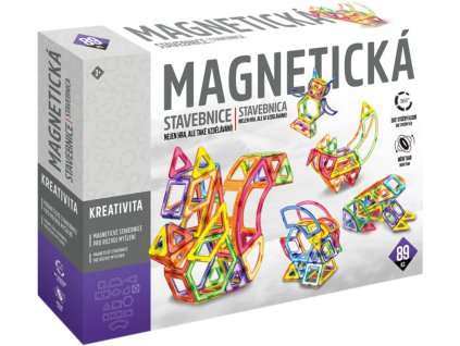 Stavebnice magnetická 89 dílků skládačka v krabici