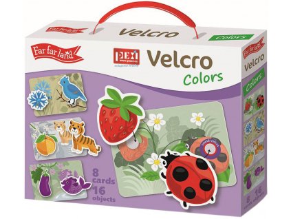 PEXI Velcro skládačky - Barvy (Colors) 24 dílků skládačka zvířátka v krabici