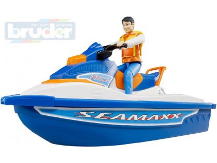 BRUDER 63150 Set vodní skútr člun motorový s figurkou 1:16 plast