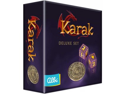 ALBI HRA Karak Deluxe set kovová mince a 2 kostky rozšíření ke hře v krabici
