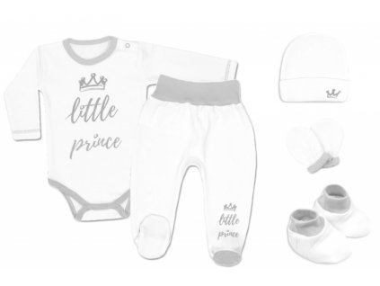 5-ti dílná soupravička do porodnice Little Prince - bílá