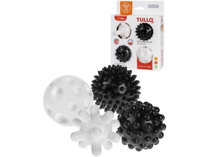 TULLO Baby balónky gumové stimulační černobílé set 4ks pro miminko
