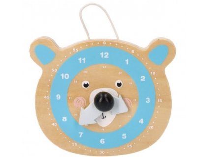 Adam Toys Naučné dřevěné hodiny - Medvídek
