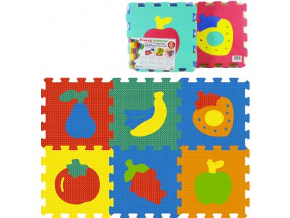 Měkké bloky Ovoce a zelenina 8ks pěnový koberec baby vkládací puzzle