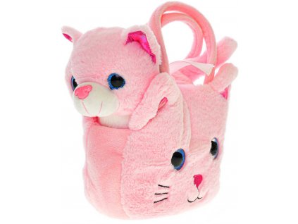 PLYŠ Kočička růžová 20cm set s kočičí kabelkou *PLYŠOVÉ HRAČKY*