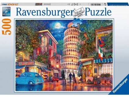 RAVENSBURGER Puzzle Uličky v Pise 500 dílků 49x36cm skládačka