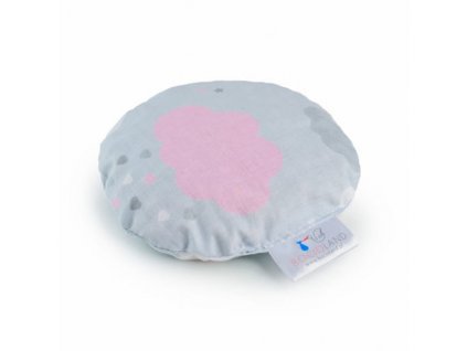 Malý nahřívací polštářek s třešňovými pecičkami - Mráček, růžový/šedý