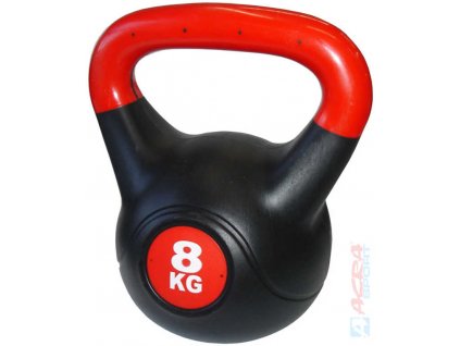 ACRA Činka kettlebell s cementovou náplní 8 kg černo-červená