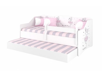 Dětská postel s výsuvnou přistýlkou 160 x 80 cm - Baletka