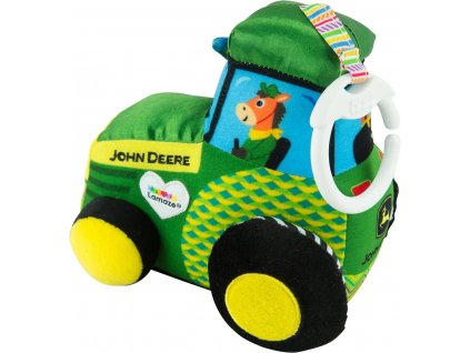 LAMAZE Traktor baby John Deere textilní závěsný s klipem pro miminko