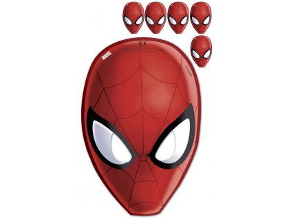 KARNEVAL Maska Spiderman 23cm set 6ks *KARNEVALOVÝ DOPLNĚK*