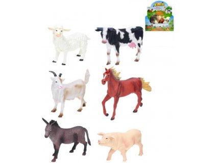Zvířata domácí farma 15-20cm plastové figurky zvířátka 6 druhů