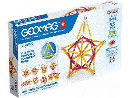 GEOMAG Classic oranžová 93 dílků Eko magnetická STAVEBNICE