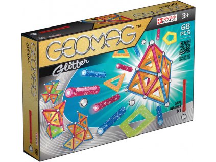 GEOMAG Glitter 68 dílků třpytivá magnetická STAVEBNICE