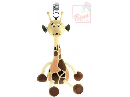 BINO DŘEVO Žirafa na pružině 12cm pružiňák *DŘEVĚNÉ HRAČKY*