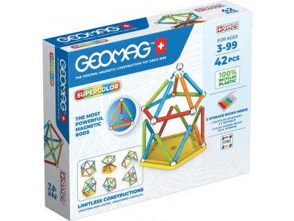 GEOMAG Supercolor Panels 42 dílků Eko magnetická STAVEBNICE