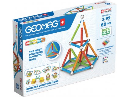 GEOMAG Supercolor Panels 60 dílků Eko magnetická STAVEBNICE