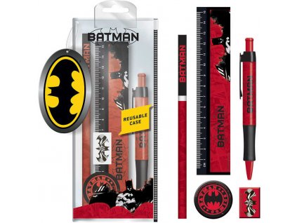 Školní set Batman psací potřeby s doplňky 5ks v plastovém pouzdře