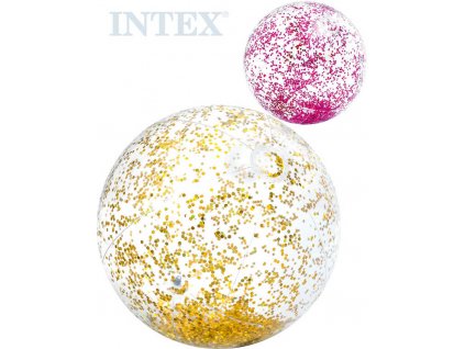 INTEX Balón Glitter nafukovací flitrový 71cm míč s třpytkami do vody 2 barvy 58070