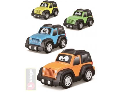 BBURAGO Baby autíčko Jeep plastové s očima 9cm různé druhy