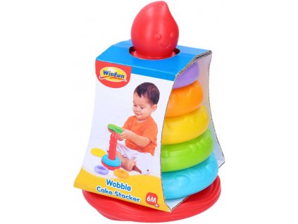 Baby věžička skládací kroužky 20cm pyramida pro miminko