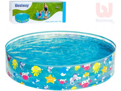 BESTWAY Bazén samostojný kulatý 122cm mořský svět 55028