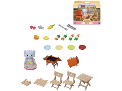 Sylvanian Families BBQ sada na piknik s figurkou slona doplněk k herním sadám