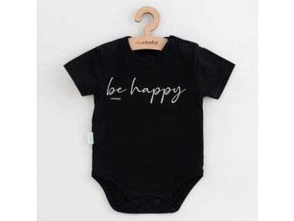 Kojenecké bavlněné body s krátkým rukávem New Baby Be Happy