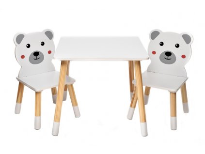 bHome Dětský stůl s židlemi Medvídek