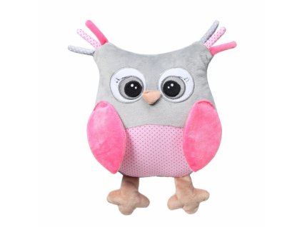 BabyOno Plyšová hračka s chrastítkem Owl Sofia - růžová