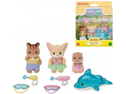 Sylvanian Families zábava u bazénu baby trio set 3 figurky s doplňky