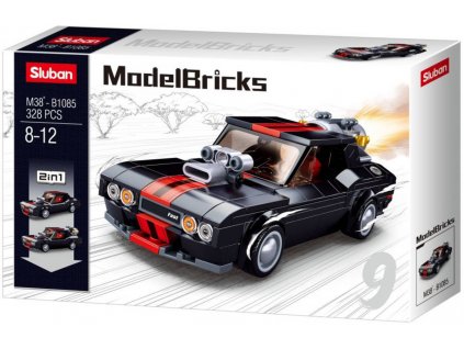 SLUBAN Model Bricks Pouliční závodní auto 328 dílků + 1 figurka 2v1 STAVEBNICE